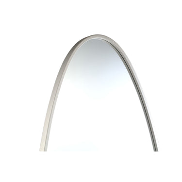 Wall Mirror - Steel Metal & MDF Wood, Oval Shape, Semi-Handmade, White, L – Serine | PTMD