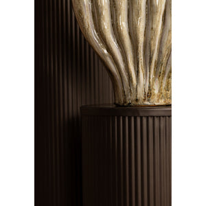 Column - steel, ribbed surface, dark grey, semi-handmade – Midda | PTMD
