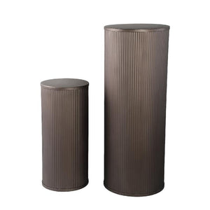 Column - steel, ribbed surface, dark grey, semi-handmade – Midda | PTMD