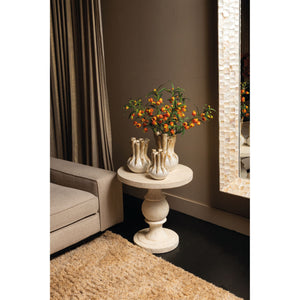 Side table round, classic design, cream finish - Muza | PTMD