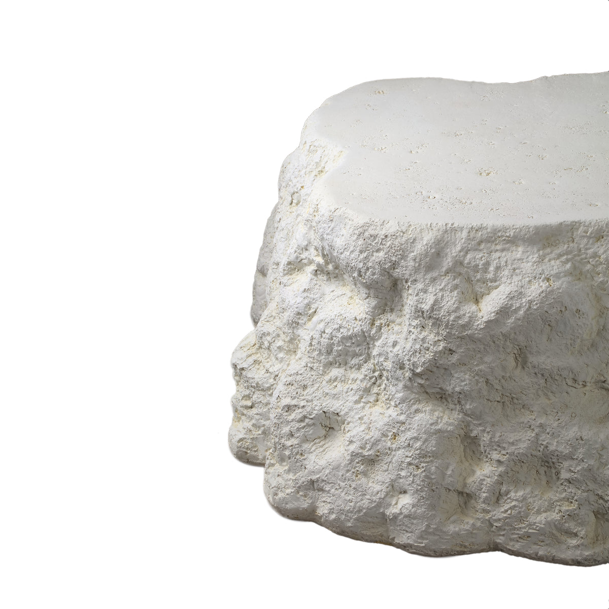 Couchtisch mit Steinoptik, Mineral-Verbundwerkstoff, weißem Finish – Haride | PTMD