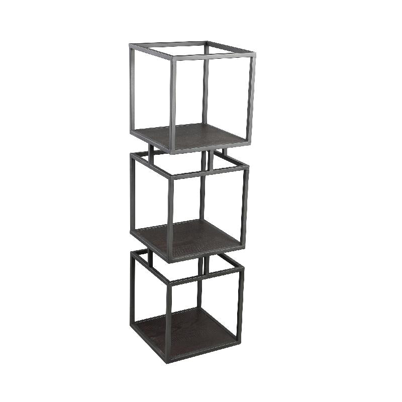 Schrank – Eisen/MDF, offenes Würfel-Design, schwarz, Accent Cabinet, M – Nanci | PTMD