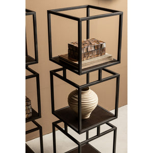 Schrank – Eisen/MDF, offenes Würfel-Design, schwarz, Accent Cabinet, M – Nanci | PTMD