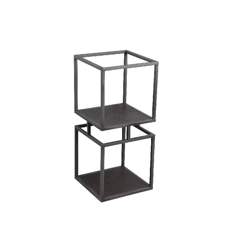 Schrank – Eisen/MDF, offenes Würfel-Design, schwarz, Accent Cabinet, S – Nanci | PTMD