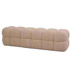 Sitzbank – beige Oberfläche, Stoff Bezug, weiche Polsterung – Teddy | PTMD
