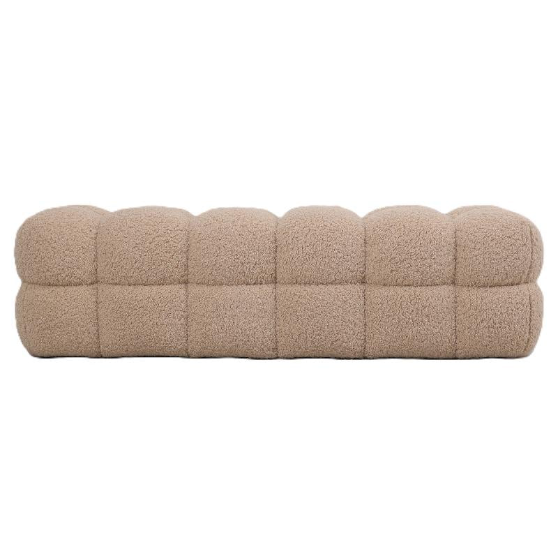 Sitzbank – beige Oberfläche, Stoff Bezug, weiche Polsterung – Teddy | PTMD