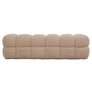 Sitzbank – beige Oberfläche, Stoff Bezug, weiche Polsterung – Teddy | PTMD