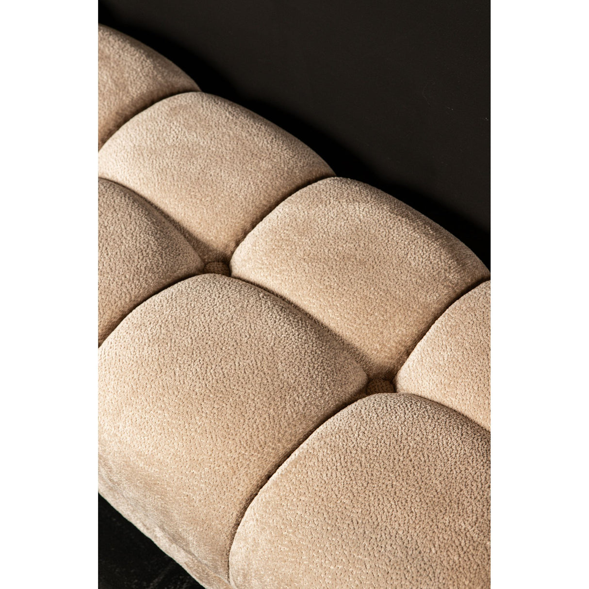 Sitzbank – beige Oberfläche, Stoff Bezug, gepolsterte Sitzfläche – Melbourne | PTMD
