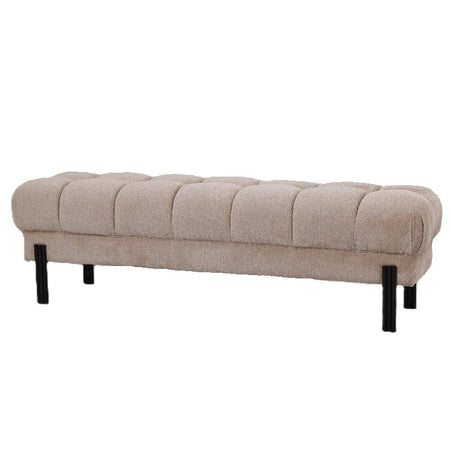 Bench – beige surface, fabric upholstery, padded seat – Melbourne | PTMD image