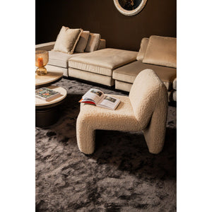 Armchair - Teddy Fabric Upholstery, Beige Surface, Padded Seat - Oslo | PTMD