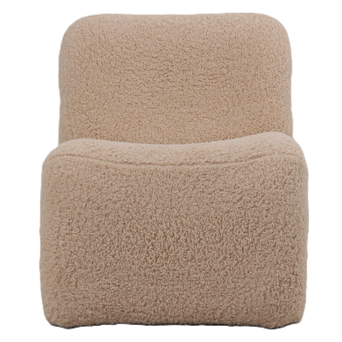 Armchair - Teddy Fabric Upholstery, Beige Surface, Padded Seat - Oslo | PTMD