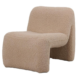 Armchair - Teddy Fabric Upholstery, Beige Surface, Padded Seat - Oslo | PTMD