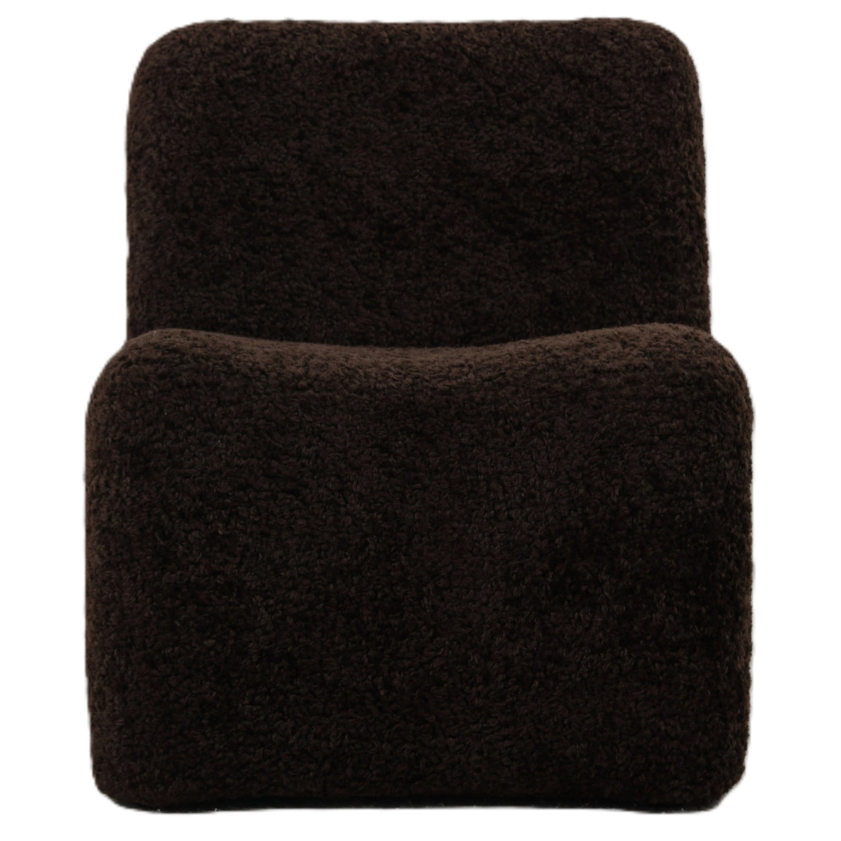 Armchair - Teddy Fabric Upholstery, Coffee Finish, Padded Seat - Oslo | PTMD