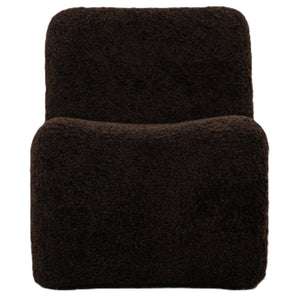 Armchair - Teddy Fabric Upholstery, Coffee Finish, Padded Seat - Oslo | PTMD