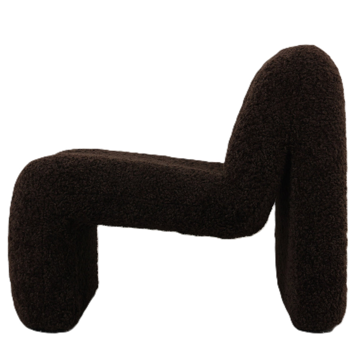 Armchair - Teddy Fabric Upholstery, Coffee Finish, Padded Seat - Oslo | PTMD