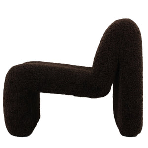 Armchair - Teddy Fabric Upholstery, Coffee Finish, Padded Seat - Oslo | PTMD
