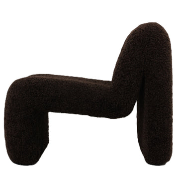 Sessel – Teddy Stoffbezug, Kaffee Oberfläche, Gepolsterte Sitzfläche – Oslo | PTMD