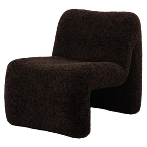 Armchair - Teddy Fabric Upholstery, Coffee Finish, Padded Seat - Oslo | PTMD
