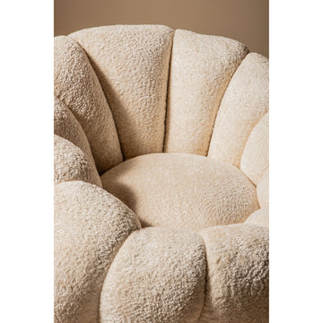 Sessel – Euphoria Stoffbezug, Creme Oberfläche, Gold Metallgestell – Daisy | PTMD