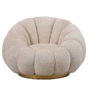 Sessel – Euphoria Stoff, Goldfarbener Sockel - Daisy | PTMD