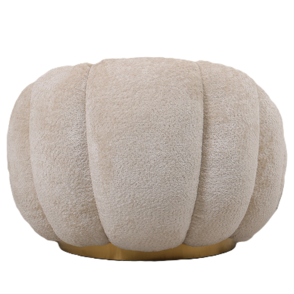 Sessel – Euphoria Stoffbezug, Creme Oberfläche, Gold Metallgestell – Daisy | PTMD