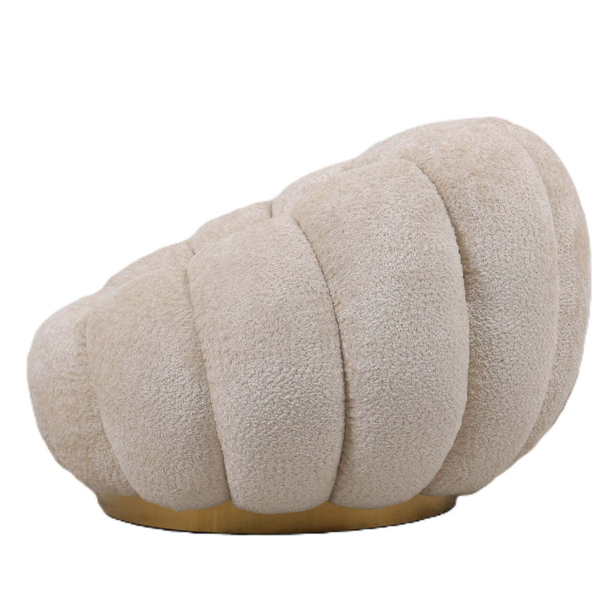 Sessel – Euphoria Stoffbezug, Creme Oberfläche, Gold Metallgestell – Daisy | PTMD