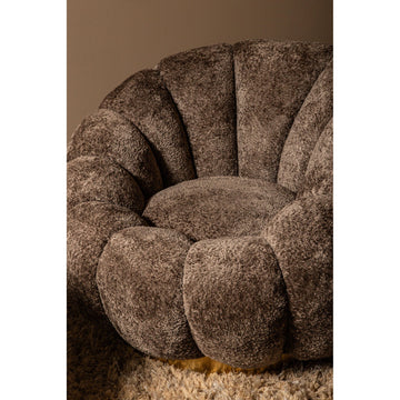 Sessel – Euphoria Stoffbezug, Antelope Oberfläche, Gold Metallgestell – Daisy | PTMD