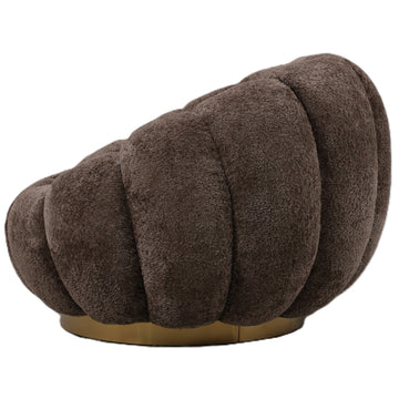 Sessel – Euphoria Stoffbezug, Antelope Oberfläche, Gold Metallgestell – Daisy | PTMD