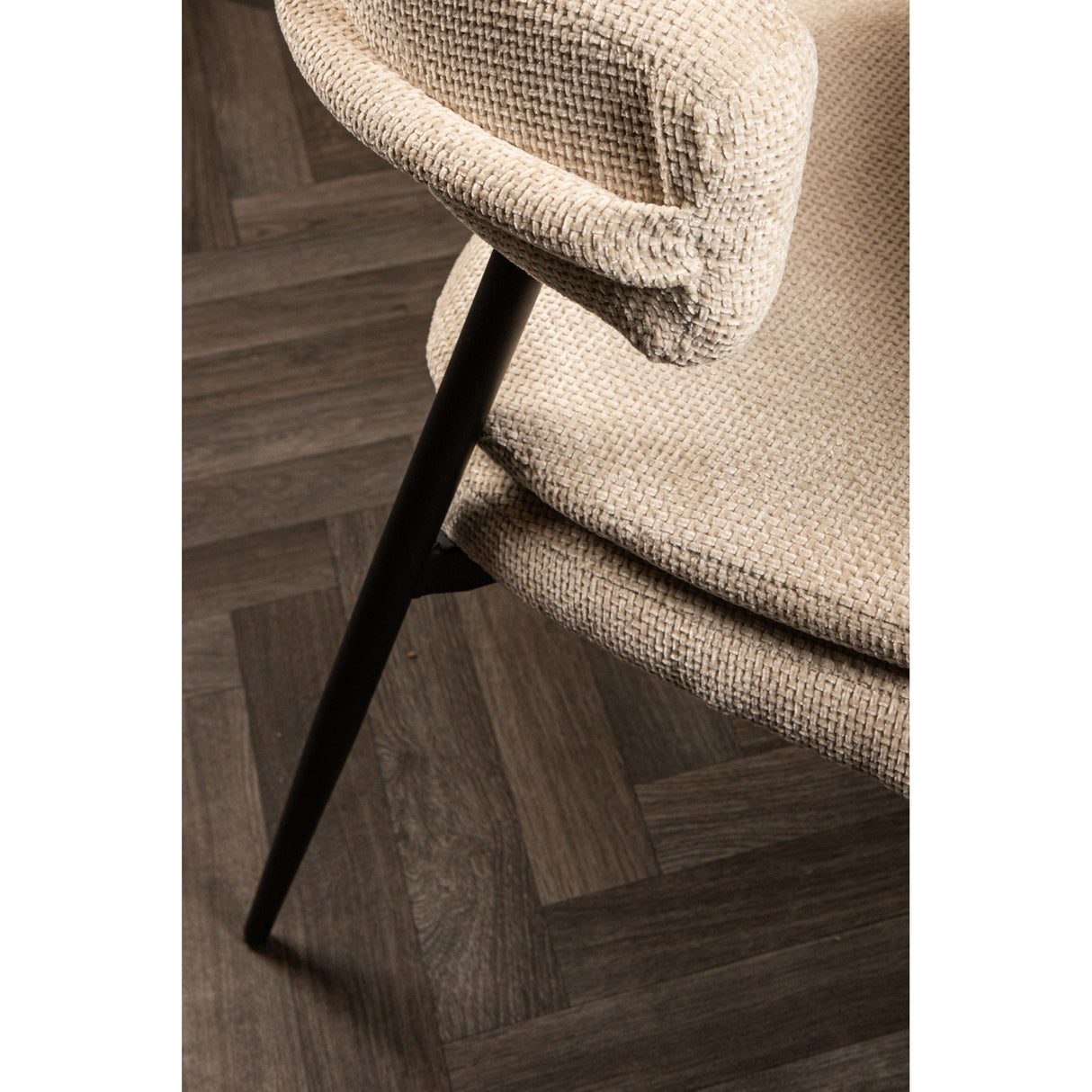 Esszimmerstuhl – Creme Farbton, Stoff Material, Modernes Design – Helsinki | PTMD