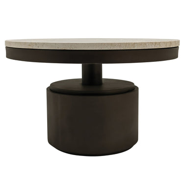 Couchtisch – Marmor Steinplatte, Creme Mink Oberfläche, Niedriges Design – Bregt | PTMD