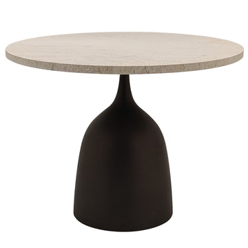 Beistelltisch – Marmor Oberfläche, Rundes Design, Cremefarbenes Finish – Patras | PTMD