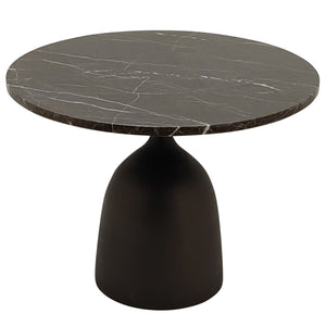 Beistelltisch – Marmor Oberfläche, Rundes Design, Braunes Finish – Patras | PTMD