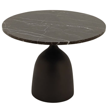Beistelltisch – Marmor Oberfläche, Rundes Design, Braunes Finish – Patras | PTMD