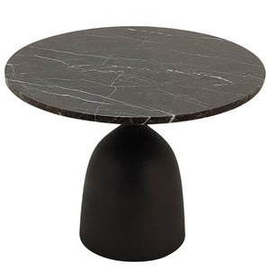 Beistelltisch – Marmor Oberfläche, Rundes Design, Braunes Finish – Patras | PTMD