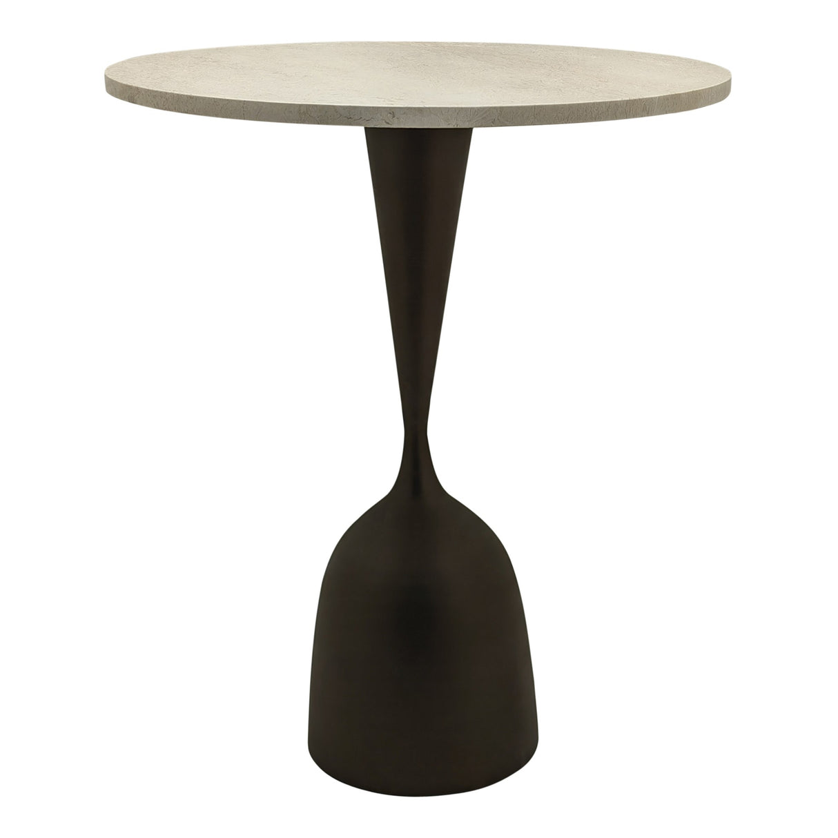 Bistro Table – Marble Top, Round Design, Cream Finish – Patras | PTMD