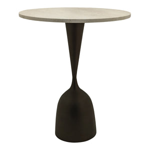 Bistro Table – Marble Top, Round Design, Cream Finish – Patras | PTMD