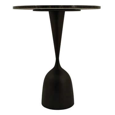 Bistrotisch – Marmor Oberfläche, Rundes Design, Braunes Finish – Patras | PTMD