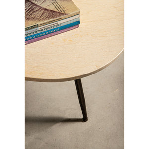 Coffee Table – Marble Slab, Cream Surface, Harmonious Shape – Veria | PTMD