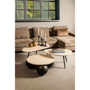 Coffee Table – Marble Slab, Cream Surface, Harmonious Shape – Veria | PTMD