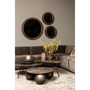 Coffee Table – Marble Stone Top, Brown Finish, Harmonious Design – Veria | PTMD