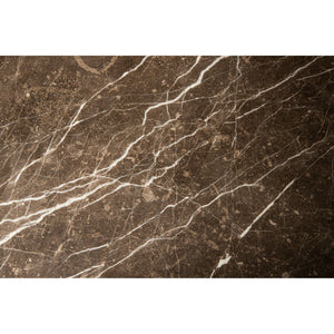 Coffee Table – Marble Stone Top, Brown Finish, Harmonious Design – Veria | PTMD