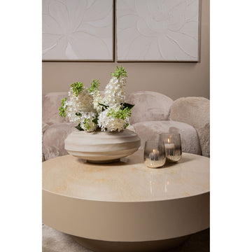 Hurricane Lamp – Round Glass Design, Etched Surface, Golden Color Scheme, S – Shelva | PTMD
