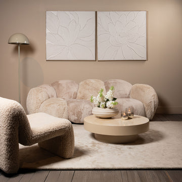 Sofa – beige Oberfläche, Stoff Bezug, drei Sitzer – Curvae | PTMD