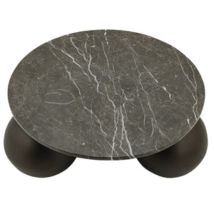 Coffee table – Marble stone top, Brown surface, Compact design – Skippy | PTMD