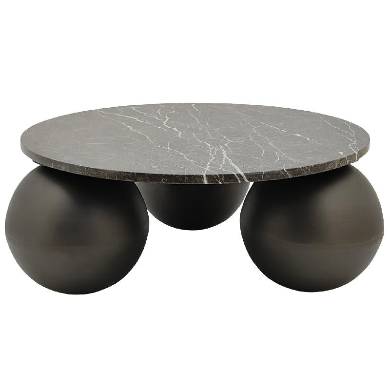 Coffee table – Marble stone top, Brown surface, Compact design – Skippy | PTMD