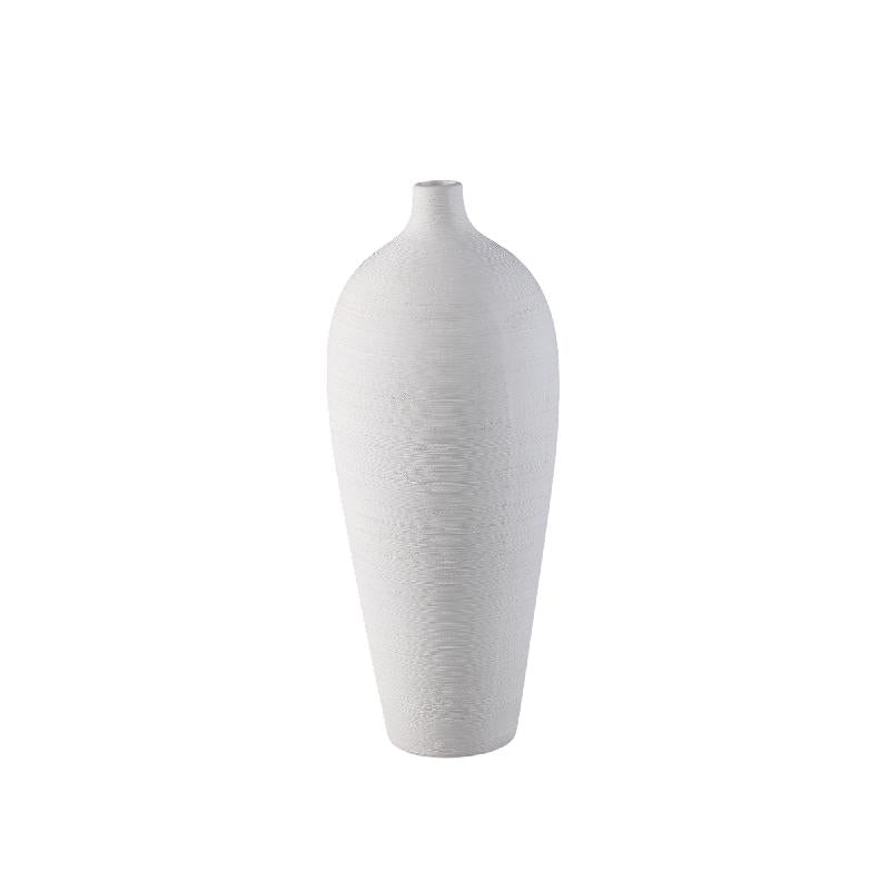 Vase - Stoneware Ceramic, Bottle Design, White Color, M - Cavinn | PTMD