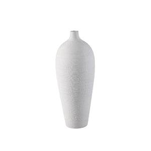 Vase - Stoneware Ceramic, Bottle Design, White Color, M - Cavinn | PTMD