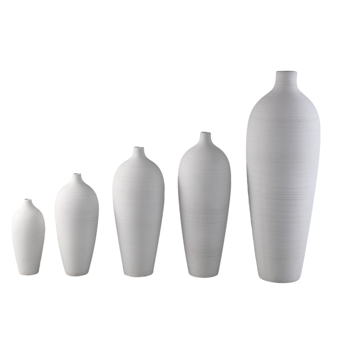 Vase - Stoneware Ceramic, Bottle Design, White Color, S - Cavinn | PTMD