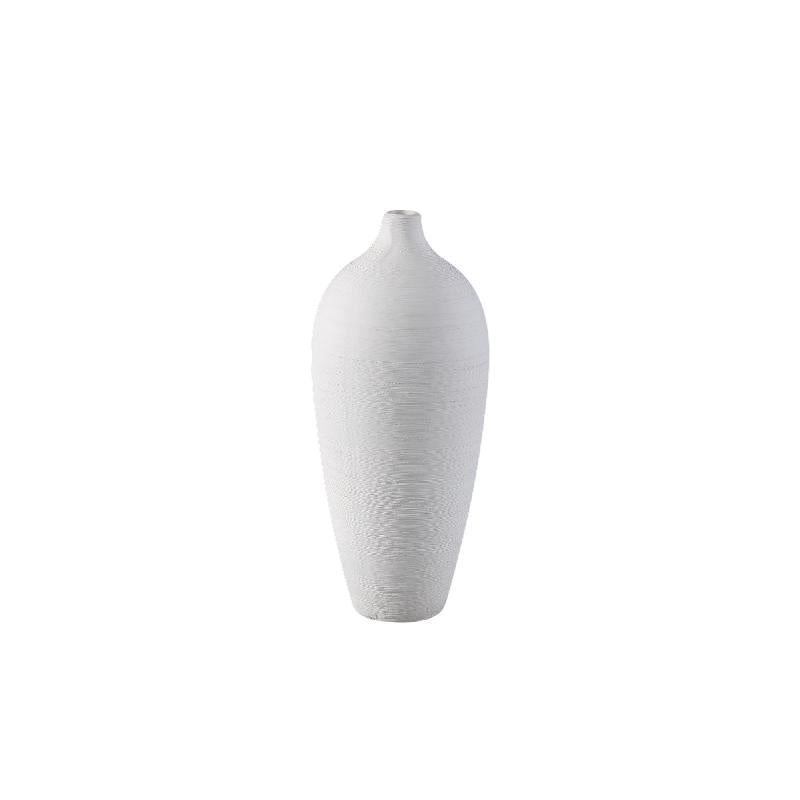 Vase - Stoneware Ceramic, Bottle Design, White Color, S - Cavinn | PTMD
