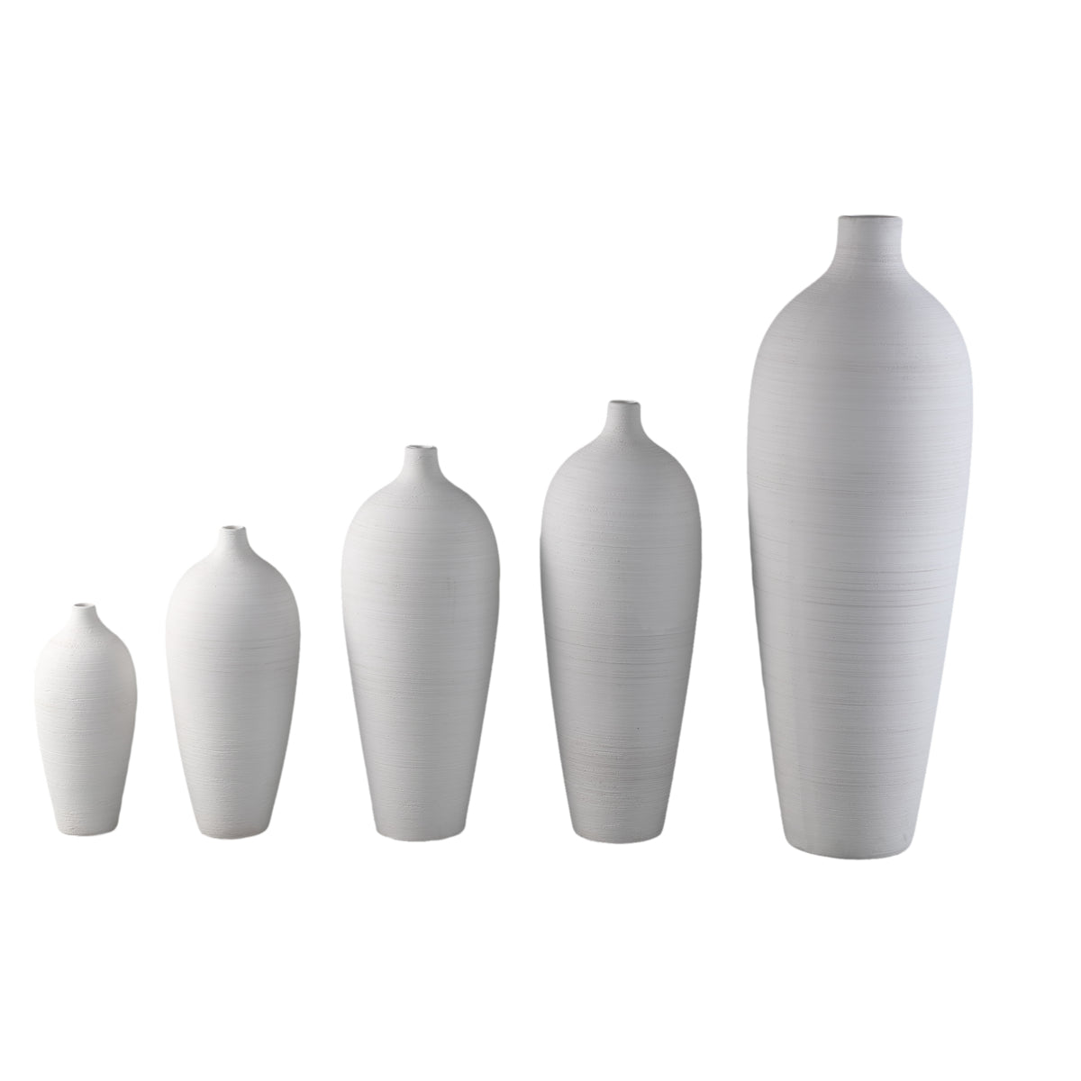 Vase – Stoneware Ceramic, Bottle Design, White, XS – Cavinn | PTMD